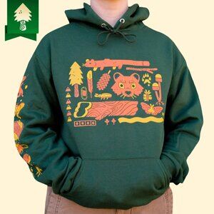 Camp Mustelid Tamarack Forest Hoodie Size M